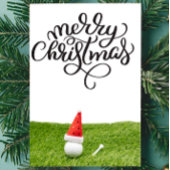Golf Kerstmis met Santa Claus golfing Feestdagenkaart