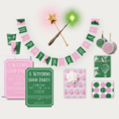Good Witch Bad Witch - Roze en Groene Verjaardag Papieren Bordje