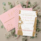 Gorgeous - Gold Pink Save the date 2 Kaart (Personaliseer deze collectie van deze onafhankelijke maker. Test)
