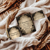 Gothic Cathedral Arch Birthday Invitation Kaart