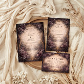 Gothic Baroque Rose Wedding Kaart