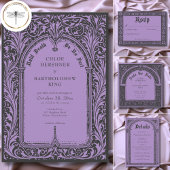 Gothic Black Purple Medieval Until Death Wedding Kaart