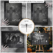 Gotische zwart-wit begraafplaats tot de dood bruil save the date