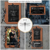 Gothic Black Raven & Black Rozen Roest Bruiloft Menu