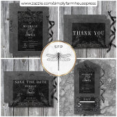 Gothic Black Raven & Black Rozen Diner All In One Uitnodiging