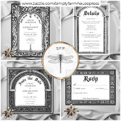 Gotische zwart-wit middeleeuwse tot de dood foto save the date