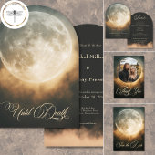 Gothic Dark Full Moon Arch Wedding Save The Date