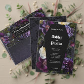 Moody gotische Paarse bloemen boeket op zwarte kan Vierkante Sticker (Personaliseer deze collectie van deze onafhankelijke maker. Test)