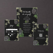 Gotische Halloween Zwart Rozen Bruiloft Ronde Sticker (Personaliseer de collectie van deze zelfstandige maker.)