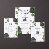 Gotische Halloween Wit Huwelijksprogramma Handwaaier (Personaliseer de collectie van deze zelfstandige maker.)