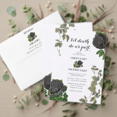 Gotische Halloween Wit Huwelijksprogramma Handwaaier (Personaliseer deze collectie van deze onafhankelijke maker. Test)