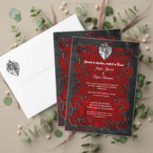 Elegant red Gothic Wedding Menu (Personaliseer deze collectie van deze onafhankelijke maker. Test)