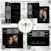 Gothic Pentagram Star Zwart Wit Huwelijk Kaart