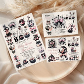 Gothic Pink Halloween Baby shower Uitnodiging