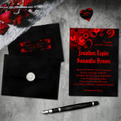 Rood Bloemen & Zwart 14 Tafels Zitkaarten Poster