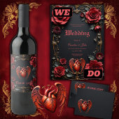 Gothic Red Heart with Roses – Dark Romantic  Bedankdoosjes
