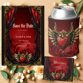 Gotische Romance, het hart van de passie. Acryl Uitnodigingen