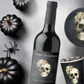 Gothic Skull White Roses gepersonaliseerd Mok