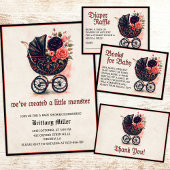 Gothic Stroller Halloween Baby Shower  Kartonnen Onderzetters