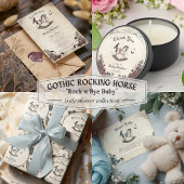 Gotisch Baby shower Rocking Horse Dank u Vierkante Sticker