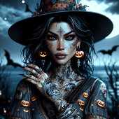 Gotische Heks met Tattoos Halloween Party Servet