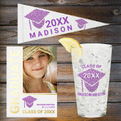 Afstudeerder Glam Paars Pet Graduation Party Afbee Spandoek