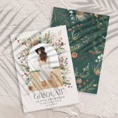 Foto van terracotta botanische partij afstuderen servet