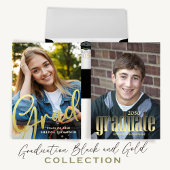 Afstuderen Moderne Gold Typografie Eenvoudige QR-c Kaart