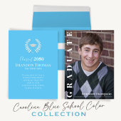 Klassieke Graduation Party Carolina Blue Custom Kartonnen Onderzetters
