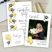 Foto Afstuderen Ballonnen Dank u Bedankkaart