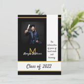Afstuderen Traditionele zwarte uitnodiging