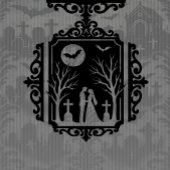 Graveyard Vows Black & Grey Gothic Wedding Program Menu