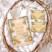 Greek Coastal Columns Baby Shower Kaart