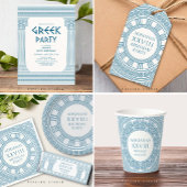 Griekse partij uitnodigen met blauwe kolommen en m