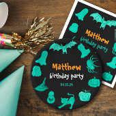 Groen zwart Halloween verjaardagsfeestje Servet