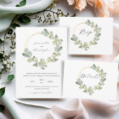 Elegant Eucalyptus Wreath Wedding RSVP Kaartje