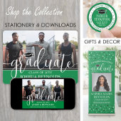 Afstuderen Gefeliciteerd Confetti Groen Wit en Zwa Spandoek