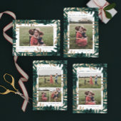 Gold Pine Branch Green Merry kerstavond Vierkante Sticker