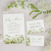 Groene Baby in Bloom Bloemen Wildflower Baby showe Confetti