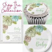 Groene Baby in Bloom Brunch Shower Servet