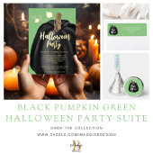 Cute Green Script Pumpkin Halloween Party Kaart