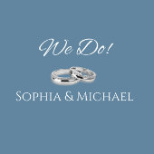 Groen Blauw en Wit-Bruiloft Papier Onderzetter