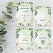 Greenery Eucalyptus Botanical Monogram Wedding Uitnodigingen Wikkel