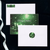 Green Candles Christmas Satin Ribbon Satijnen Lint