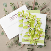 Groene Cymbidium Orchidee bruiloft antwoord RSVP-k (Personaliseer deze collectie van deze onafhankelijke maker. Test)