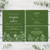 Olijfgroen eenvoudige bloemenbruiloft acryl uitnodigingen (Personaliseer de collectie van deze zelfstandige maker.)