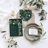 Groene elegante moderne botanische scriptbruiloft handwaaier