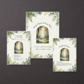 groene betoverde bos waterverf boho bruiloft kaart (Personaliseer de collectie van deze zelfstandige maker.)