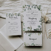 Eucalyptus Foliage Monogram Bruiloft Envelop Afdic Ronde Sticker