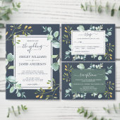 Eucalyptus bladeren botanische bruiloft dank u ronde sticker (Personaliseer de collectie van deze zelfstandige maker.)